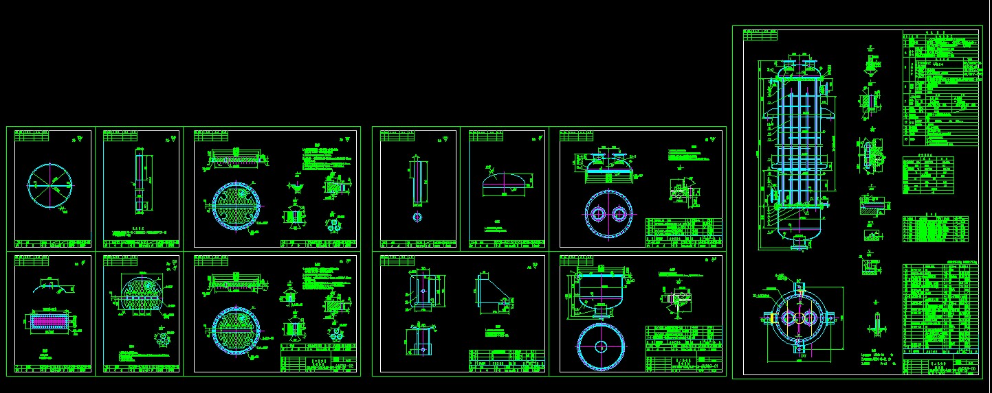 固定管板換熱器（立式）的全套圖紙.DWG