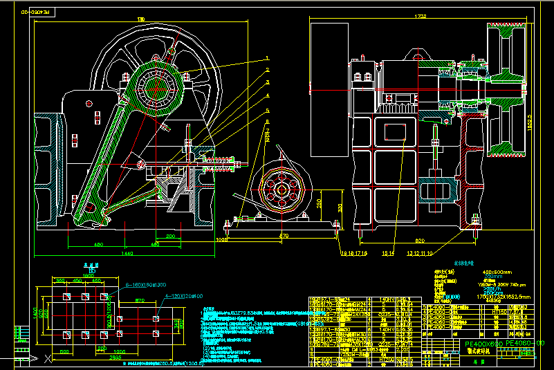 PE400X600顎式破碎機(jī)總圖.dwg