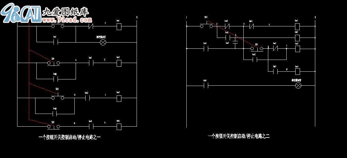 按鈕開關(guān)控制電路圖